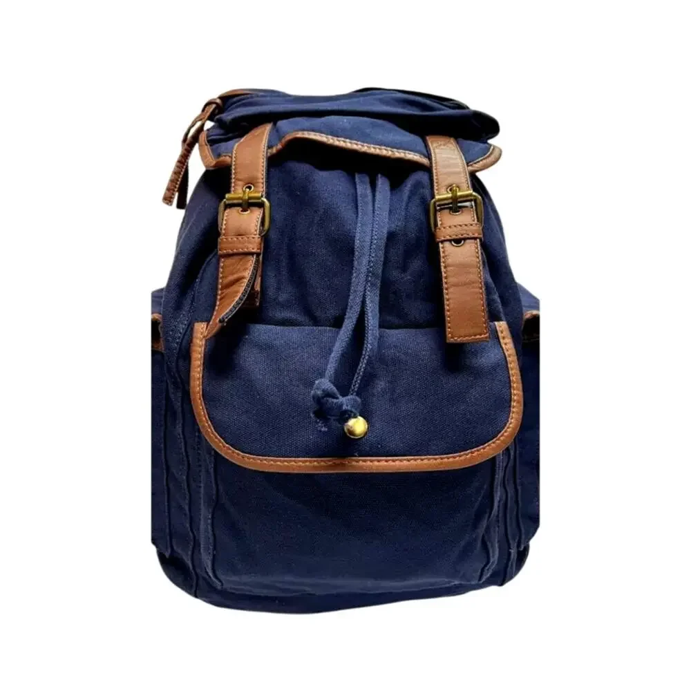 NWT! Hynes Eagle Retro Designer Canvas‎ Backpack 28L NAVY